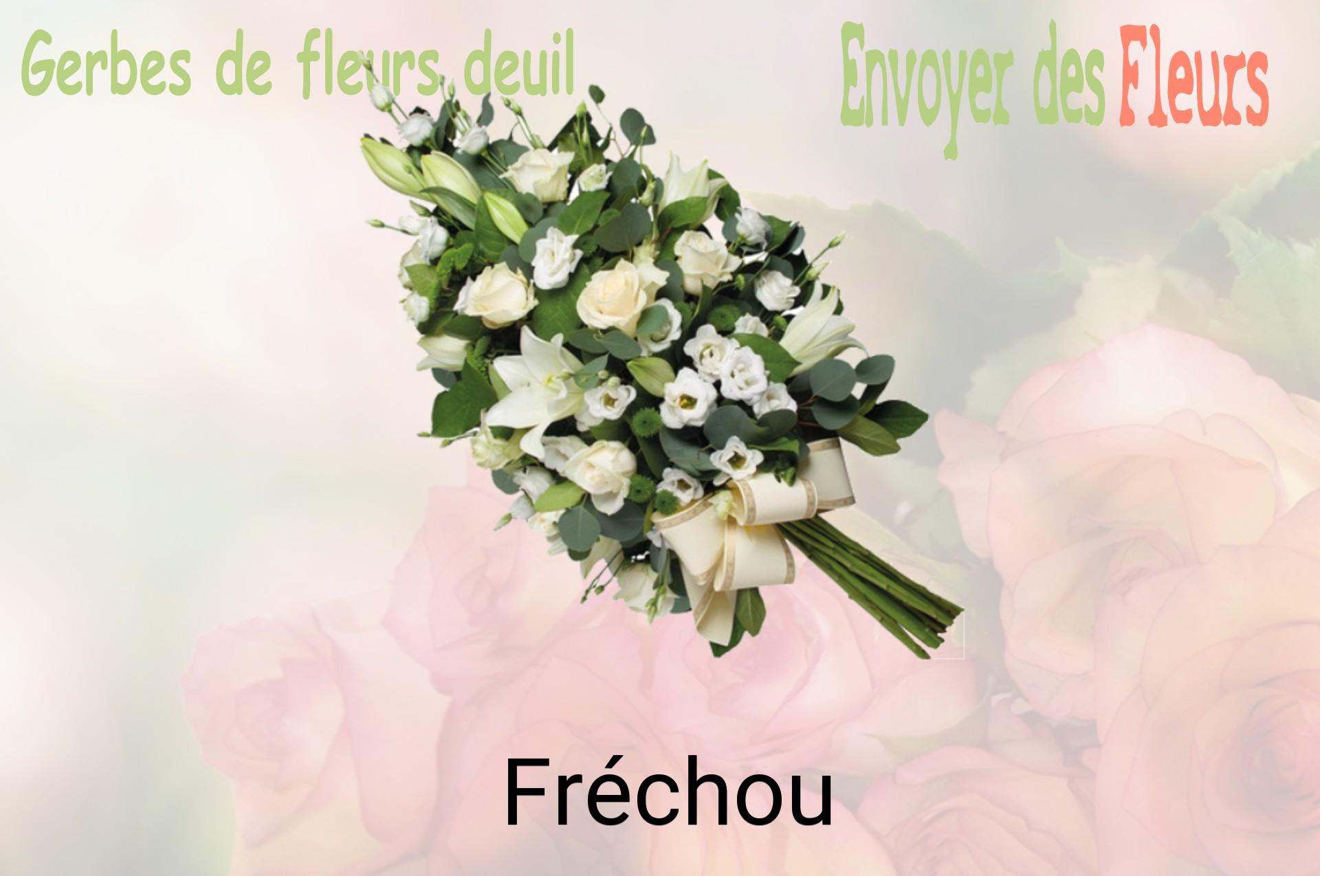 Gerbe de fleurs de deuil livrée à Fréchou